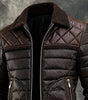 MAISON CLÉMENT PARIS™ | BROWN QUILTED JACKET WITH WARM SHERPA COLLAR