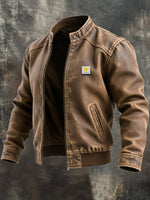 MAISON CLÉMENT PARIS™ | CLASSIC CUT BROWN AGED LEATHER JACKET