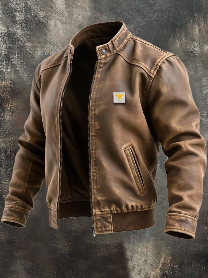 MAISON CLÉMENT PARIS™ | CLASSIC CUT BROWN AGED LEATHER JACKET