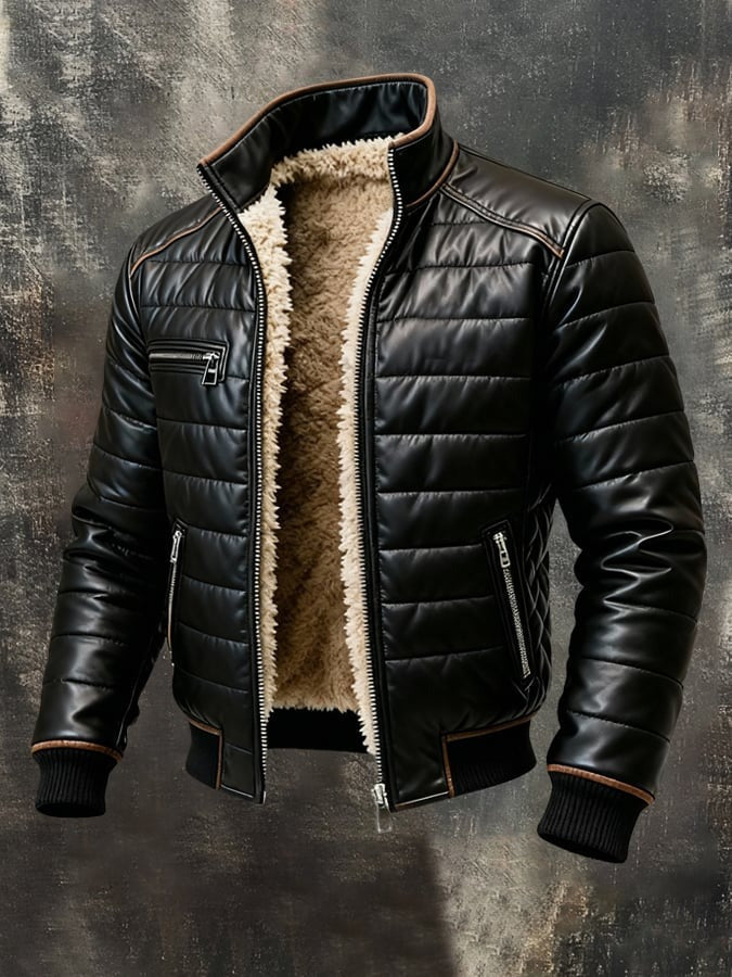MAISON CLÉMENT PARIS™ | BLACK QUILTED JACKET WITH SHERPA LINING