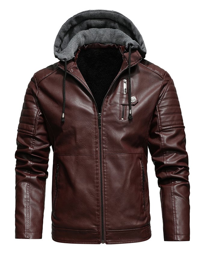 MAISON CLÉMENT PARIS™ | ZIPPERED LEATHER EFFECT HOODED JACKET