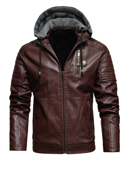 MAISON CLÉMENT PARIS™ | ZIPPERED LEATHER EFFECT HOODED JACKET