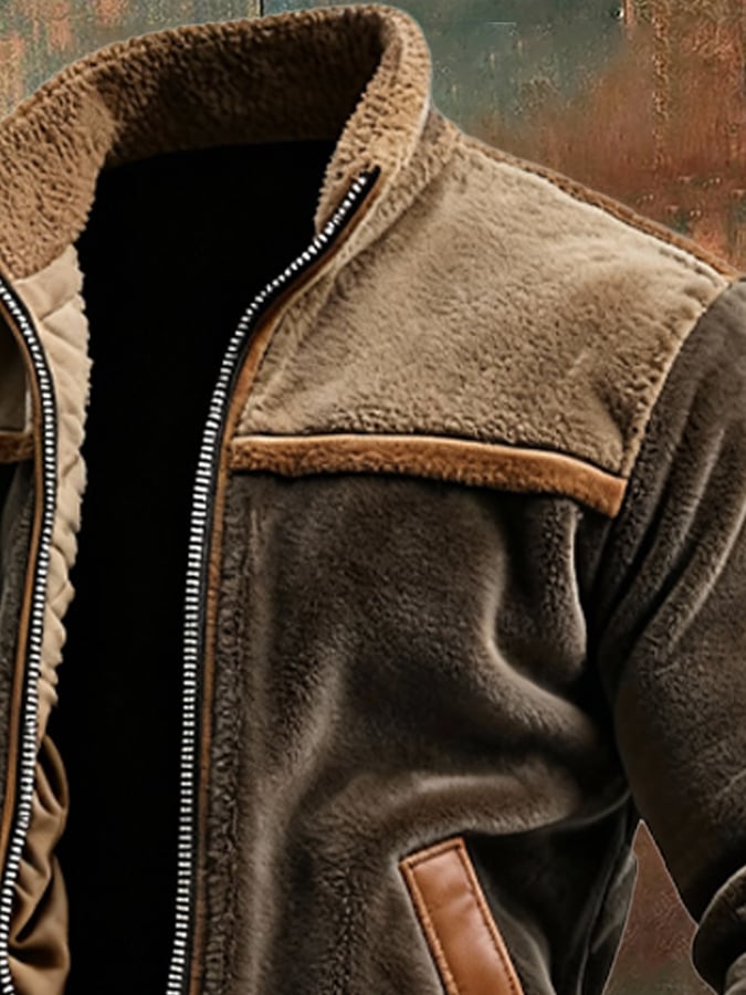 MAISON CLÉMENT PARIS™ | WARM VELVET AND LEATHER JACKET LINED WITH FLEECE