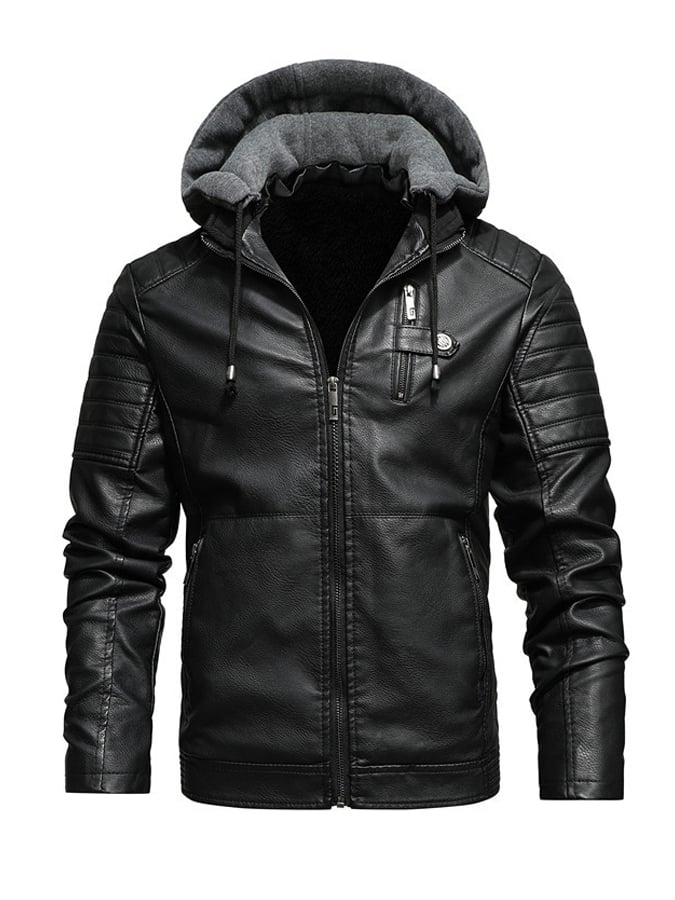 MAISON CLÉMENT PARIS™ | ZIPPERED LEATHER EFFECT HOODED JACKET