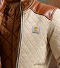 MAISON CLÉMENT PARIS™ | BEIGE QUILTED JACKET WITH LEATHER PANELS