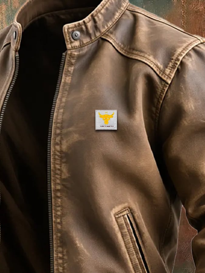 MAISON CLÉMENT PARIS™ | CLASSIC CUT BROWN AGED LEATHER JACKET