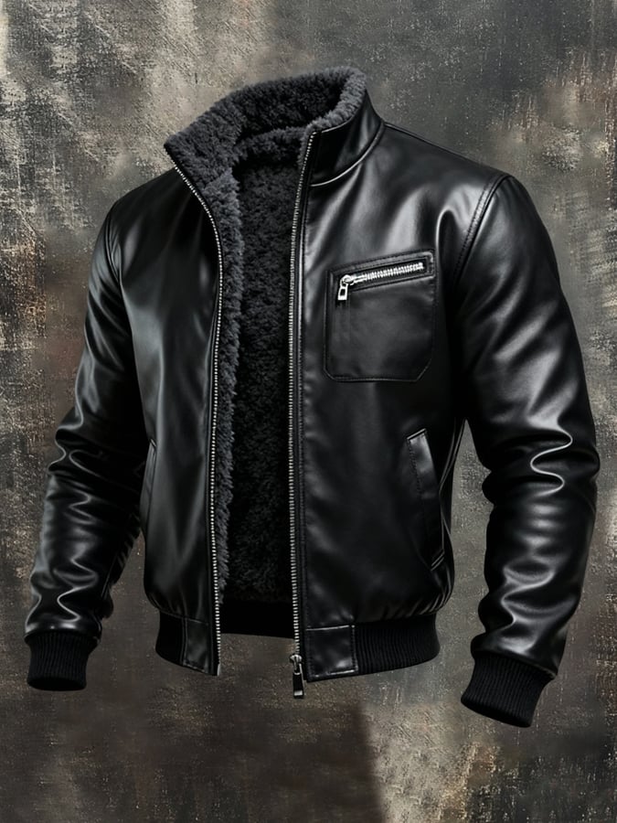 MAISON CLÉMENT PARIS™ | WARM BLACK LEATHER JACKET LINED WITH SHERPA