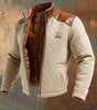 MAISON CLÉMENT PARIS™ | BEIGE QUILTED JACKET WITH LEATHER PANELS